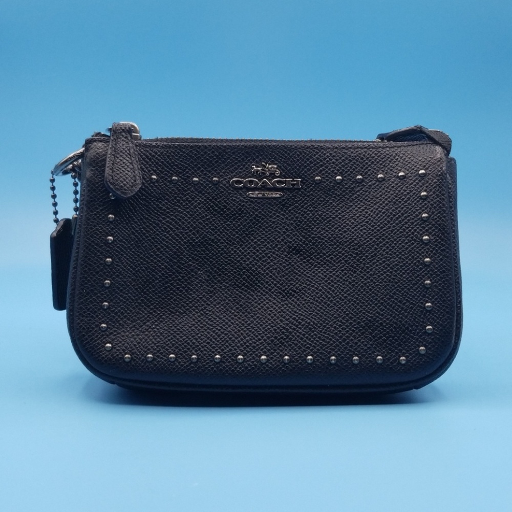 Coach Nolita Wristlet 15 Studded in Black Leather